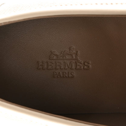 Hermes Epsom Womens Destin Loafer 36.5 Blanc Gomme 7 of 9