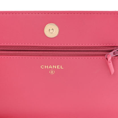 Chanel Lambskin Quilted All About Chanel Wallet On Chain WOC Pink 6 of 13