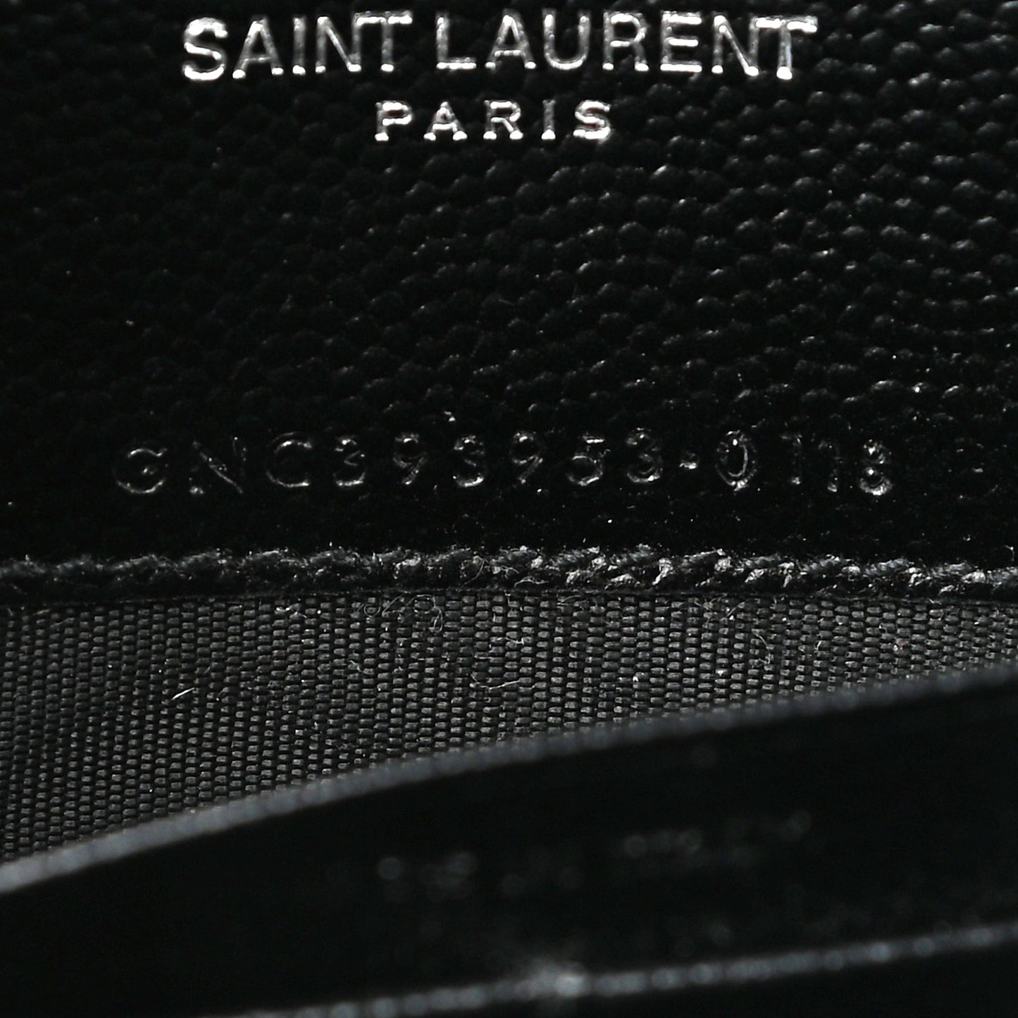 Grain De Poudre Matelasse Chevron Monogram Envelope Chain Wallet Black