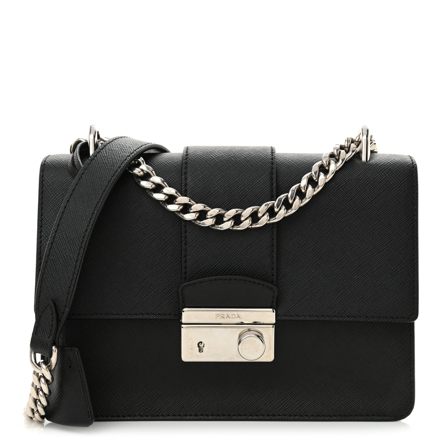 Saffiano Pattina Crossbody Bag Black