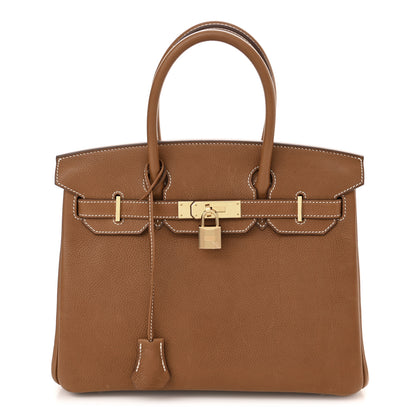 Hermes Natural Barenia Faubourg Birkin 30 Fauve 1 of 12