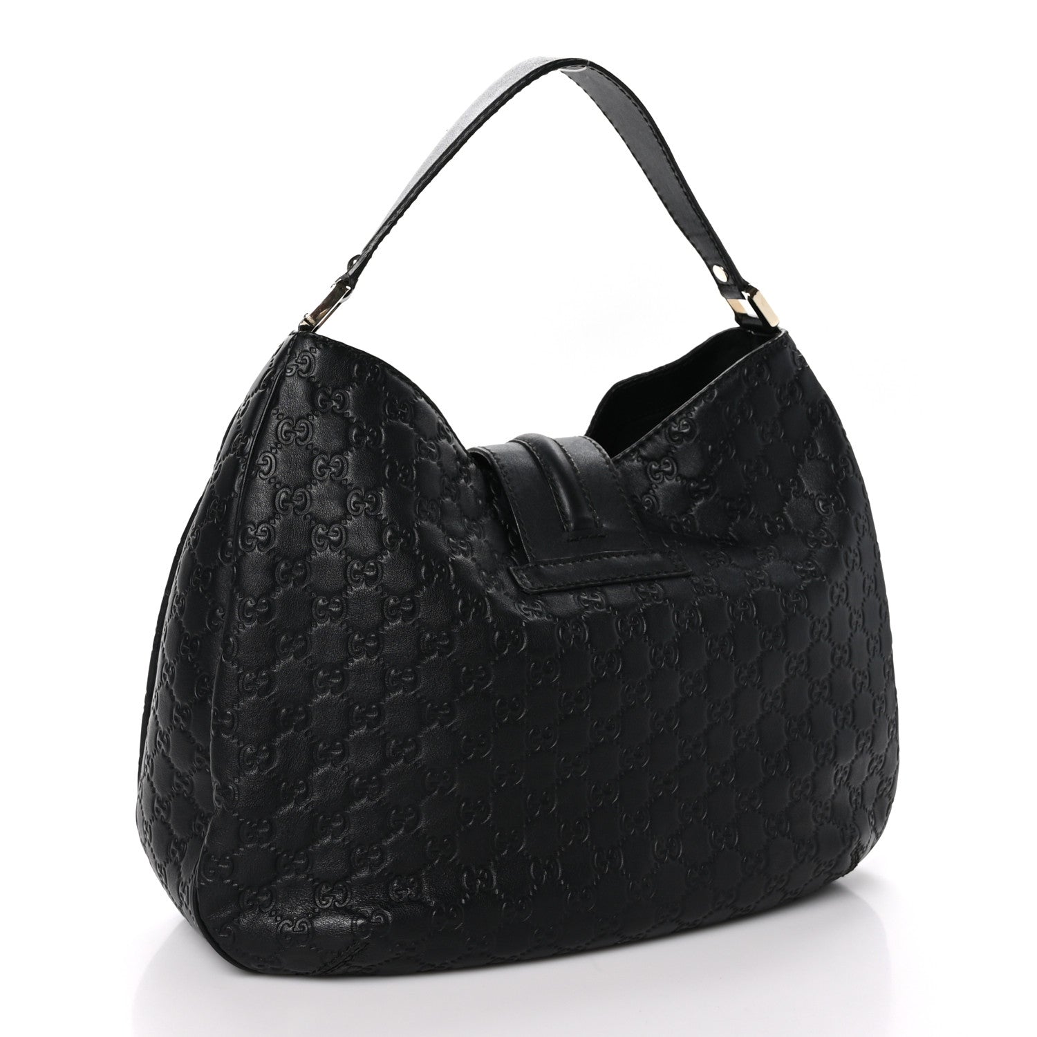Gucci Guccissima Large New Ladies Web Hobo Black 3 of 12