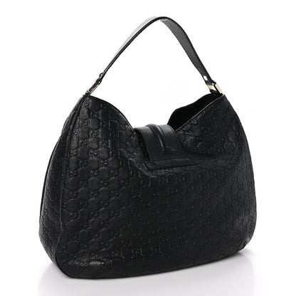 Gucci Guccissima Large New Ladies Web Hobo Black 3 of 12