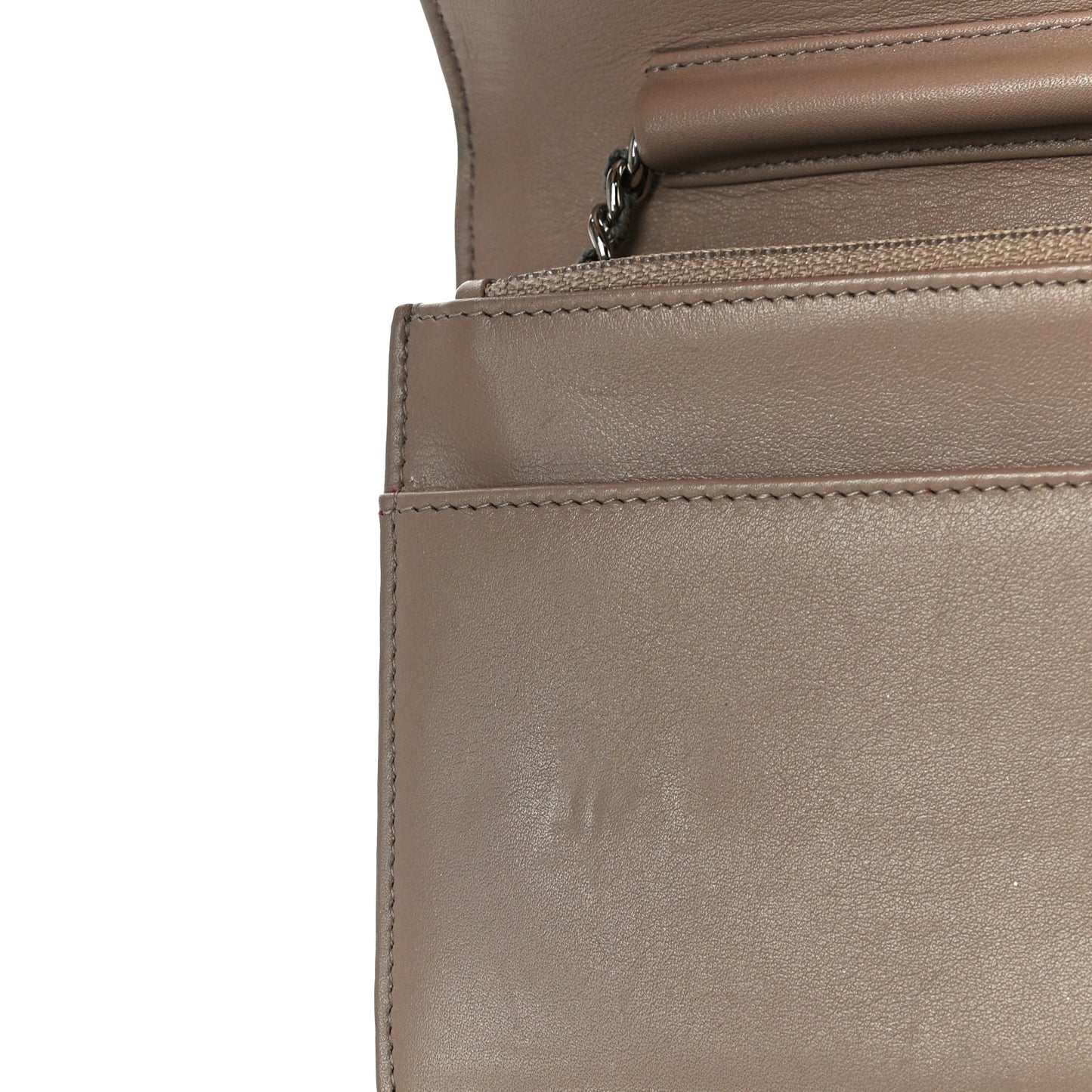 Vinyl Lipstick Wallet On Chain WOC Beige