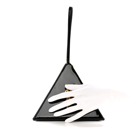 Saint Laurent Patent Pyramid Clutch Black 2 of 11