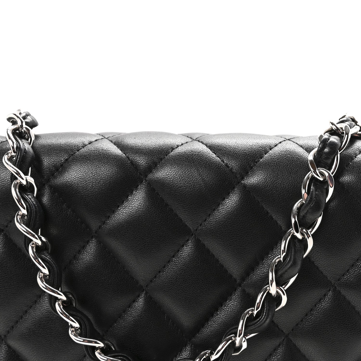 Chanel Lambskin Quilted Jumbo Single Flap Black 8 of 10