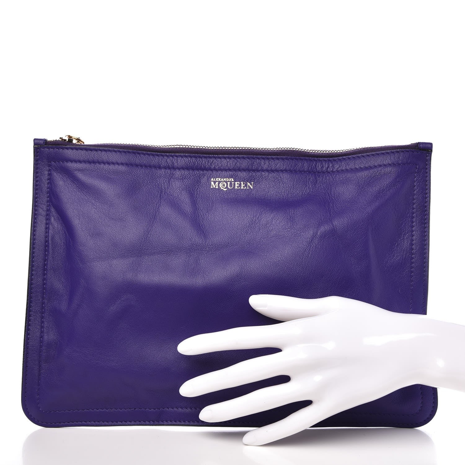 Alexander McQueen Nappa Skull Zipped Pouch Purple 2 of 8