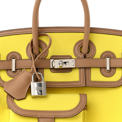 Hermes Toile Goeland Swift Cargo Birkin 25 Jaune Citron Chai 8 of 11