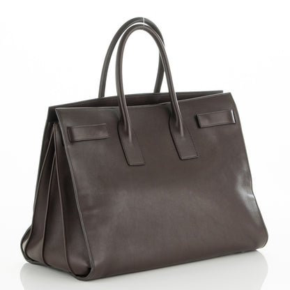 Saint Laurent Calfskin Large Sac De Jour Carryall Dark Brown 3 of 7
