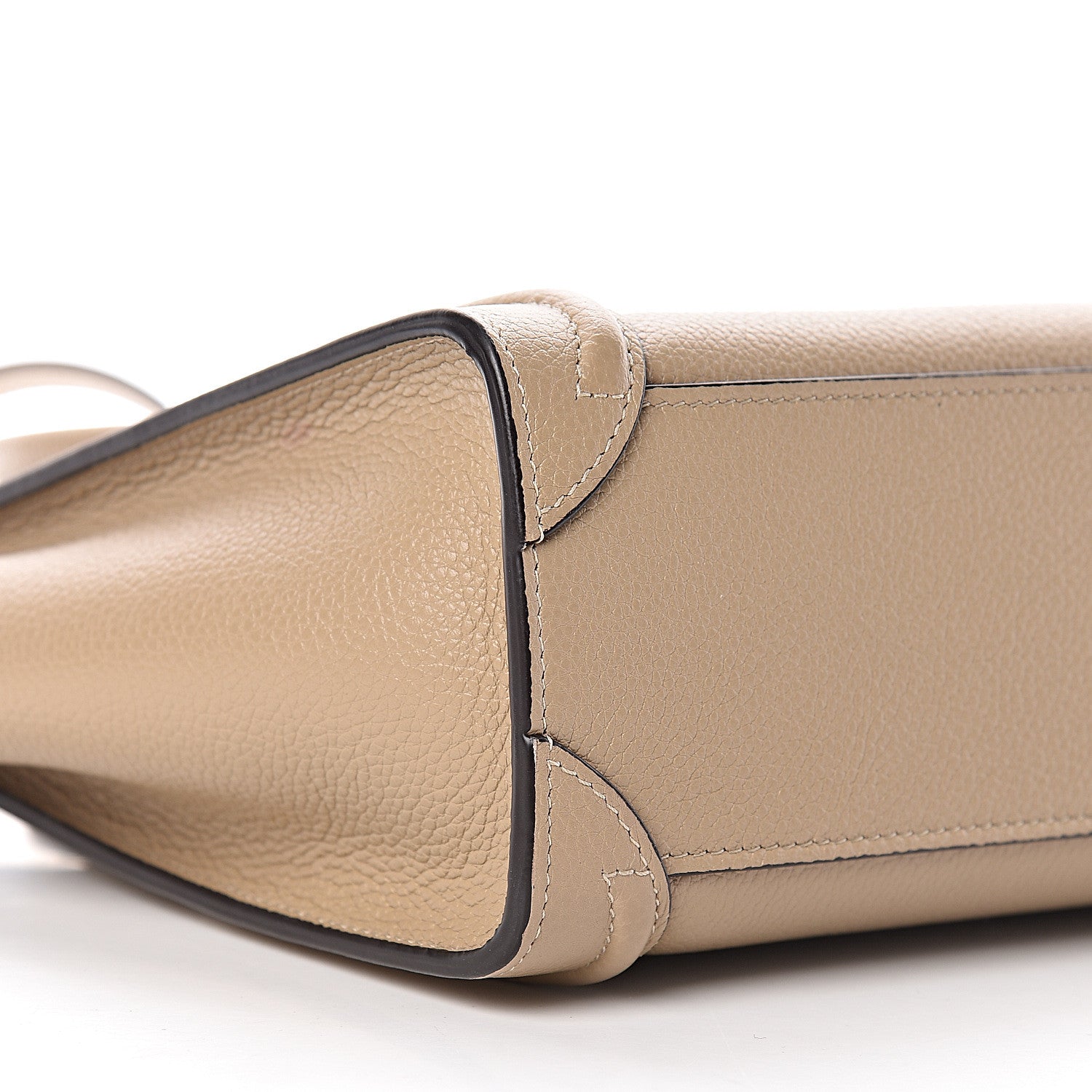 Celine Drummed Calfskin Nano Luggage Dune 9 of 10
