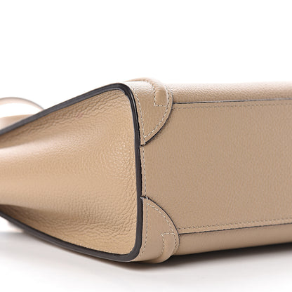 Celine Drummed Calfskin Nano Luggage Dune 9 of 10