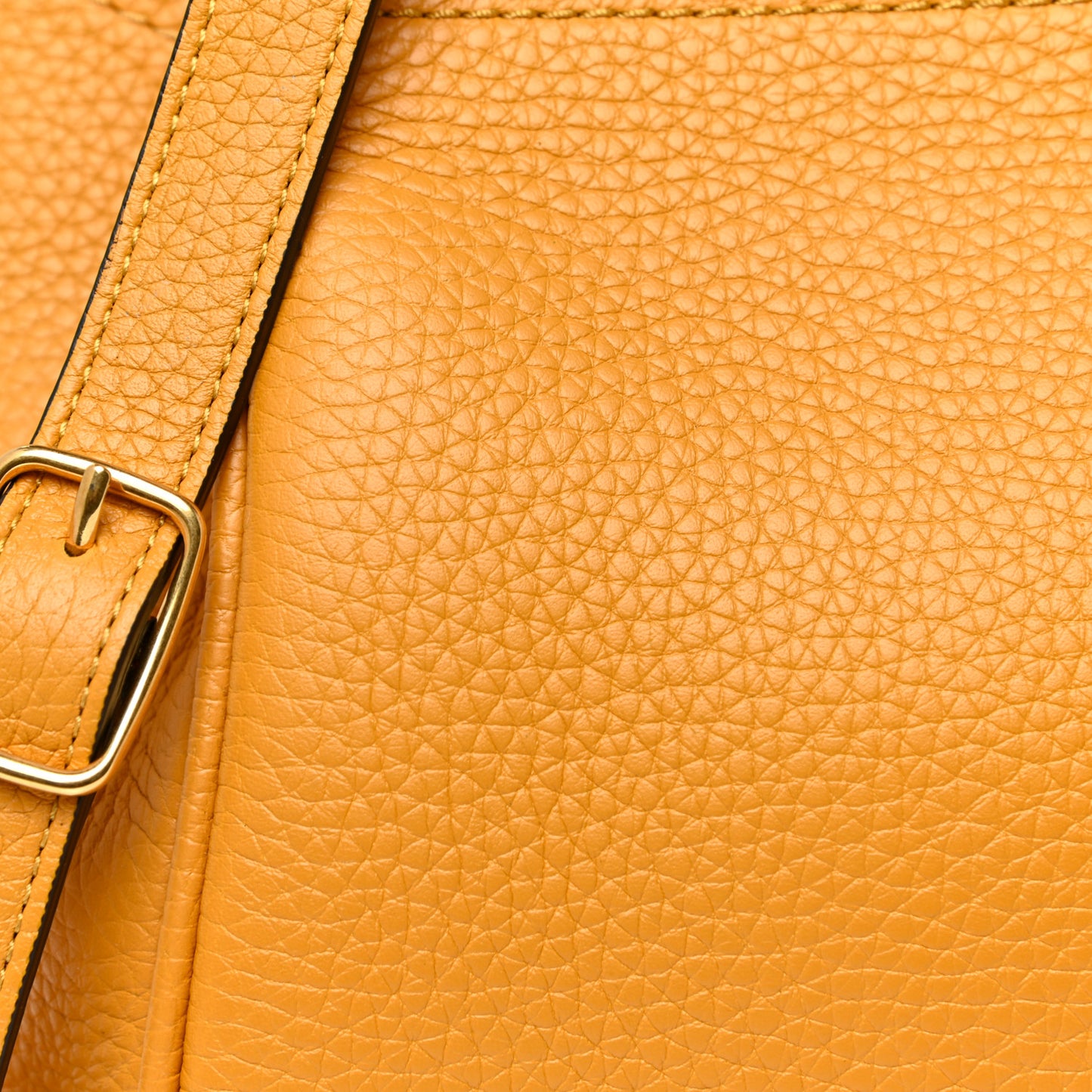 Heavy Grain Calfskin Small Belted Bayswater Tote Deep Amber