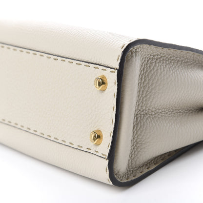 Fendi Cuoio Romano Selleria Medium Peekaboo Iconic Essentially Satchel Latte Laguna Tortora 8 of 11