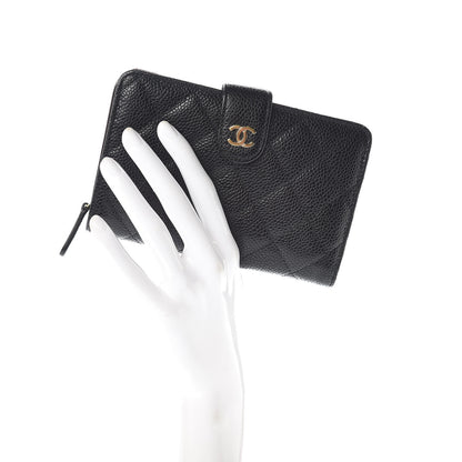 Chanel Caviar Quilted Zipped Pocket Wallet Black 2 of 9