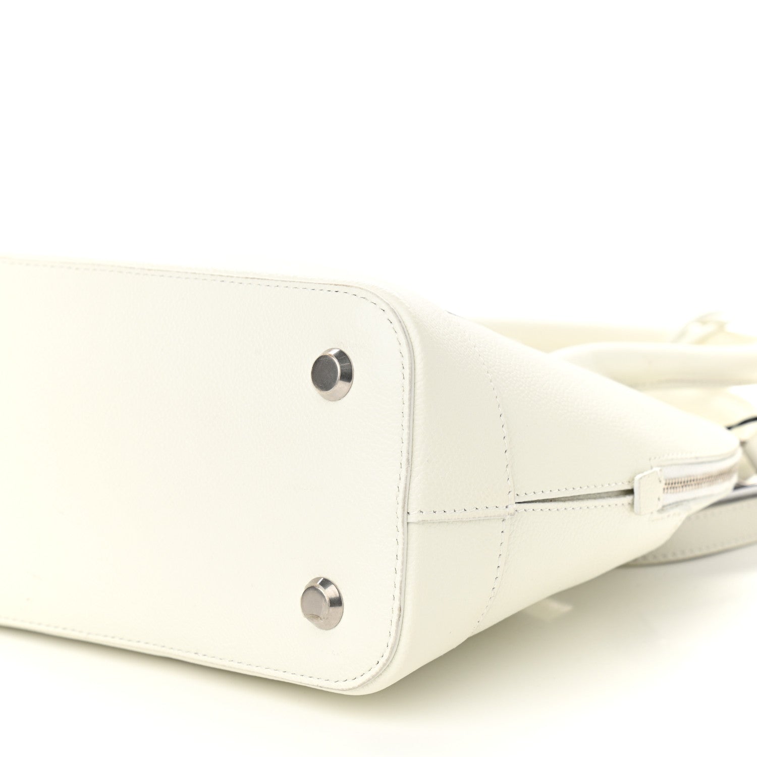 Balenciaga Grained Calfskin Logo S Ville Top Handle Bag White Black 8 of 8