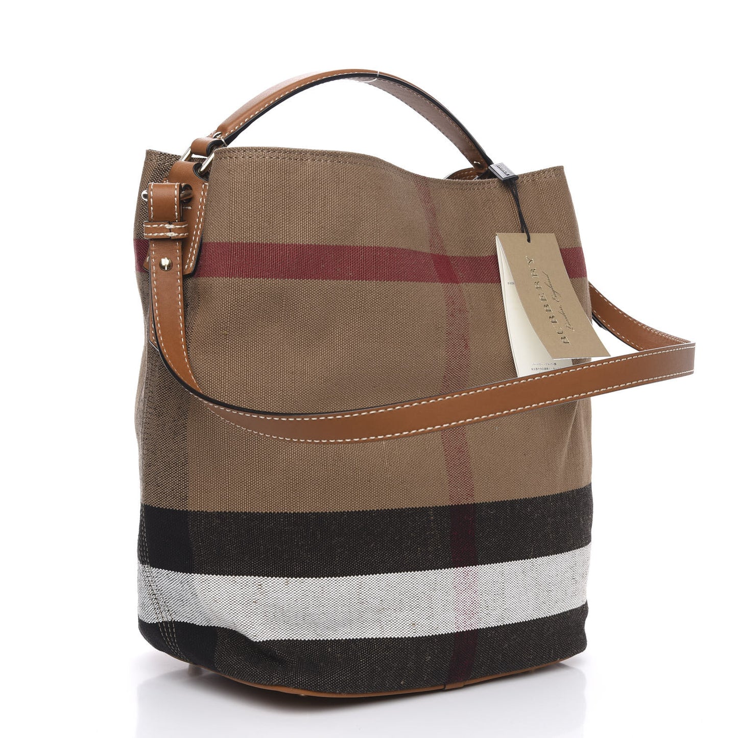 Canvas Mega Check Medium Ashby Hobo Saddle Brown
