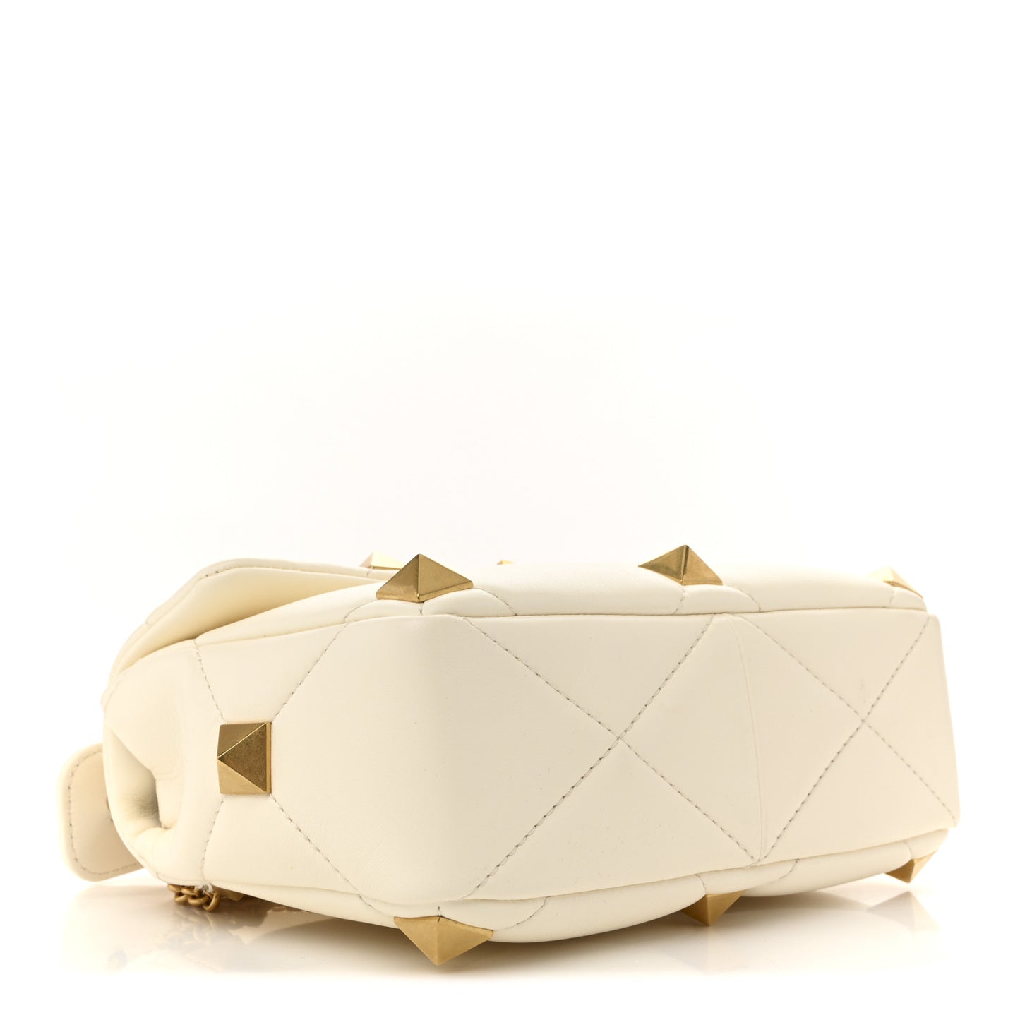 Nappa Medium Roman Stud Shoulder Bag Ivory
