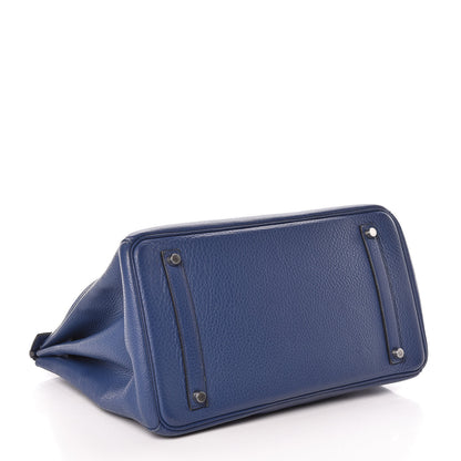 Hermes Taurillon Clemence Birkin 35 Bleu Brighton 4 of 16