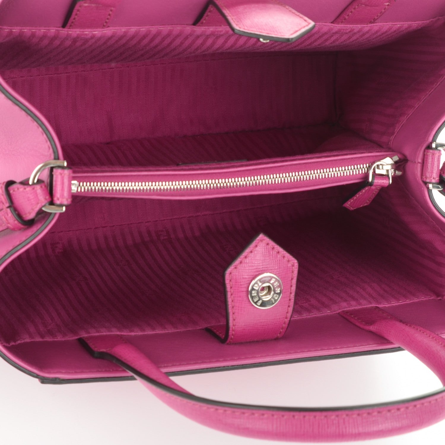 Fendi Vitello Elite Petite 2Jours Tote Magenta 5 of 6