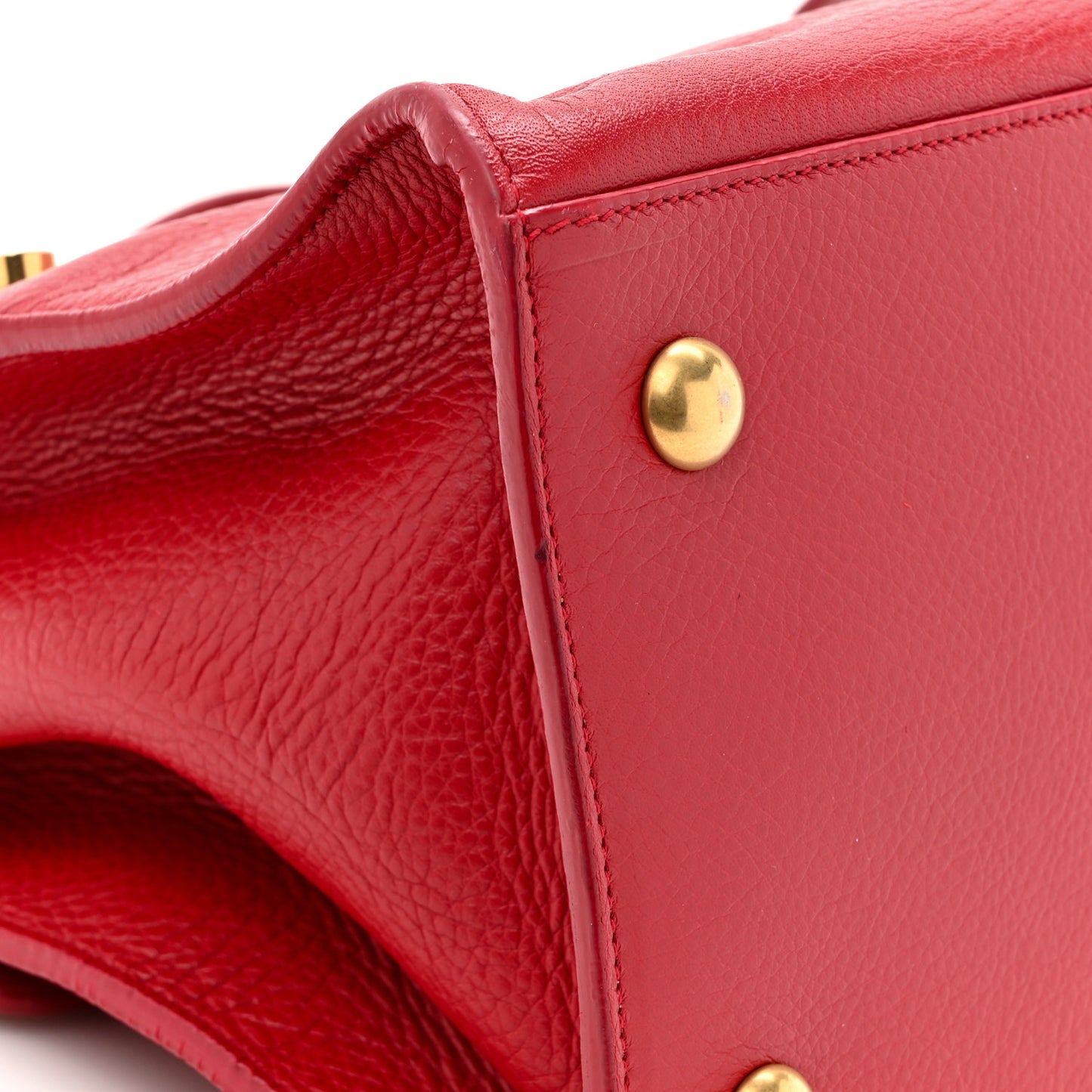 Calfskin Canvas Small Muse Two Red