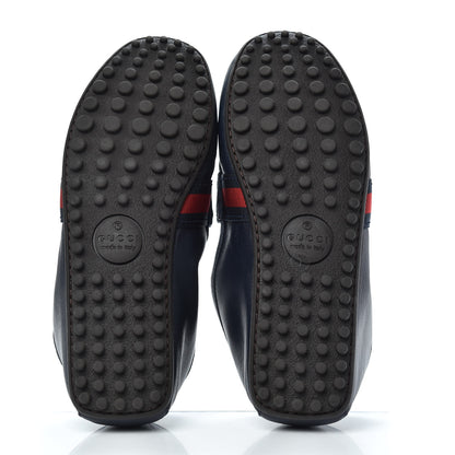 Gucci Nappa Web Mens Kanye Driver Loafers 7 Blue 5 of 9