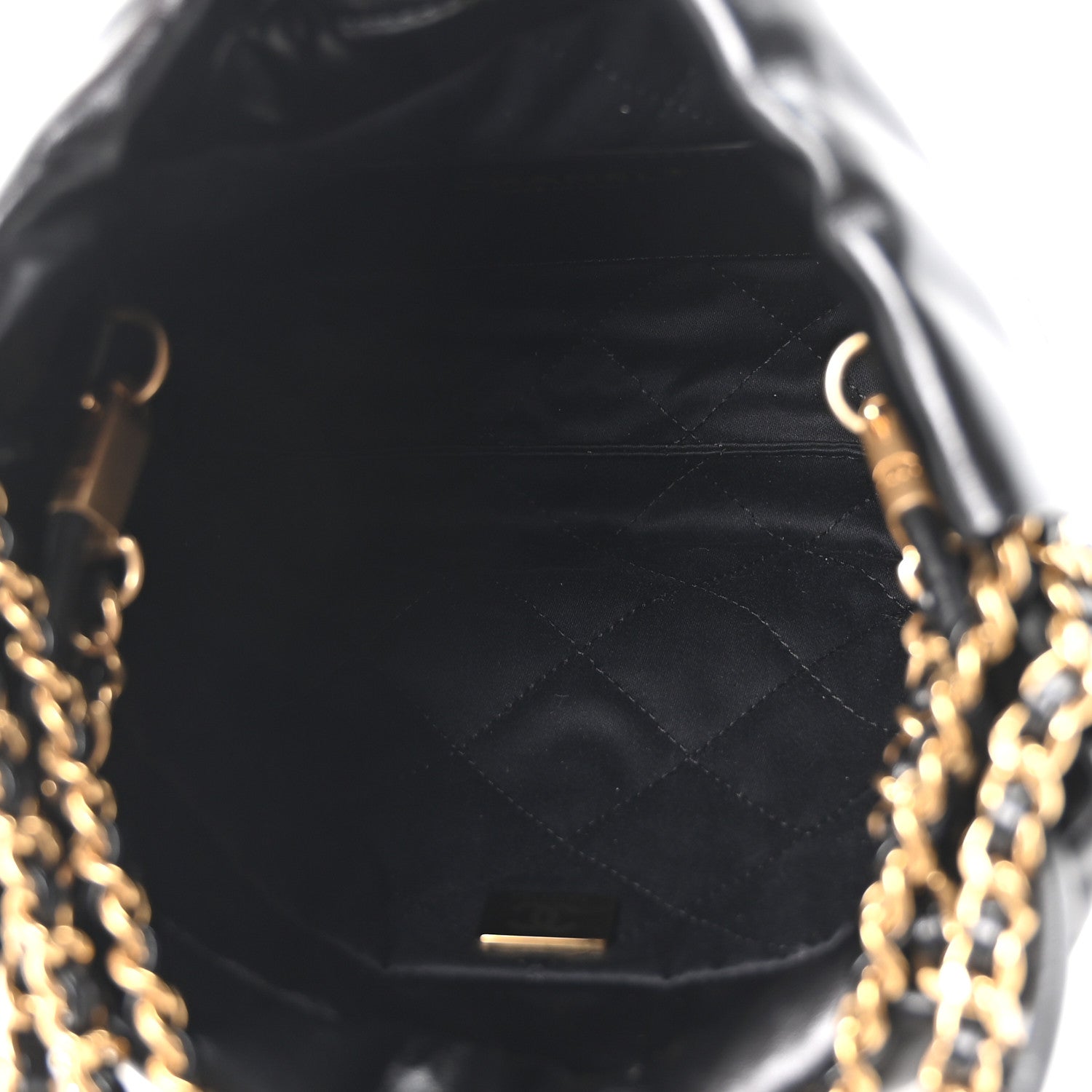 Chanel Shiny Calfskin Striped Mini Chanel 22 Black White 5 of 10