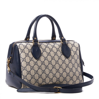 Gucci GG Supreme Monogram Small Boston Beige Blue 2 of 8