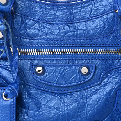 Balenciaga Agneau Classic Silver Hardware Mini City Electric Bleu 8 of 10