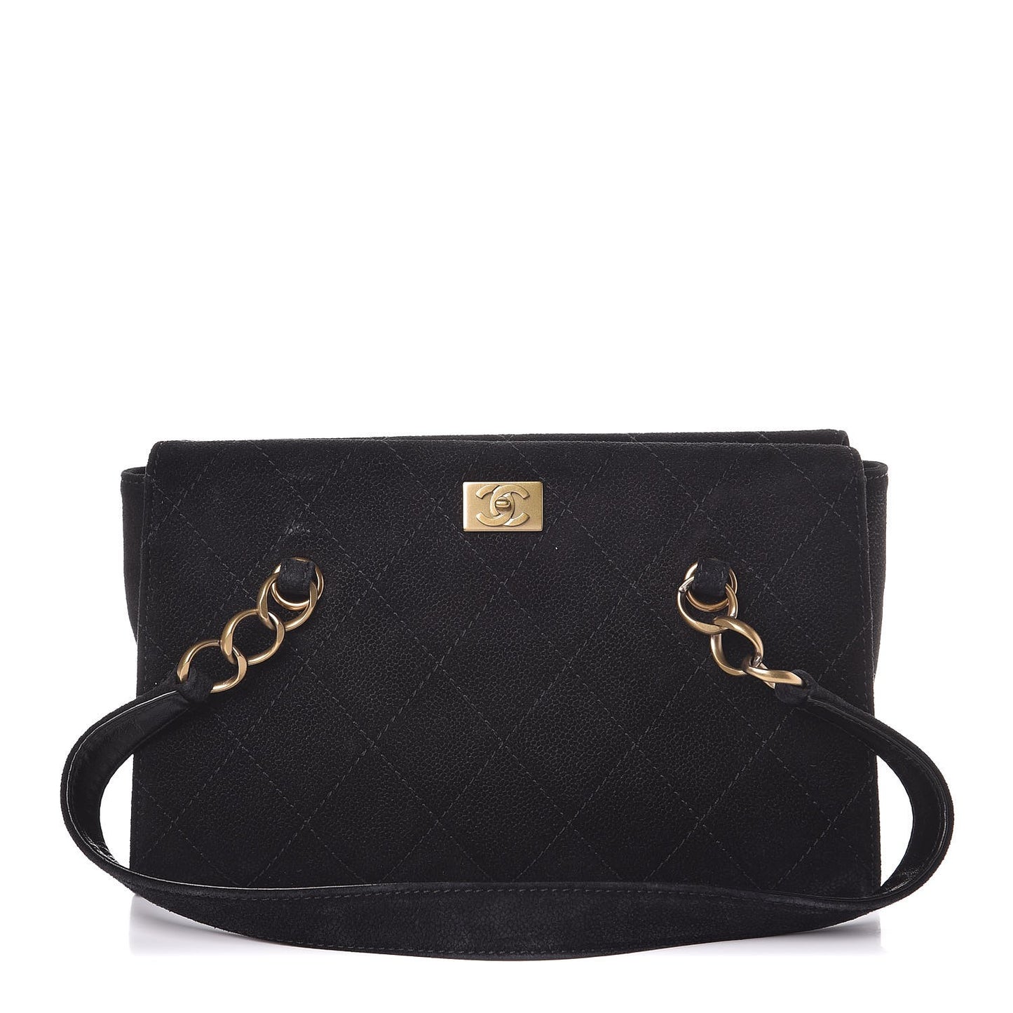 Iridescent Caviar Quilted Tote Black