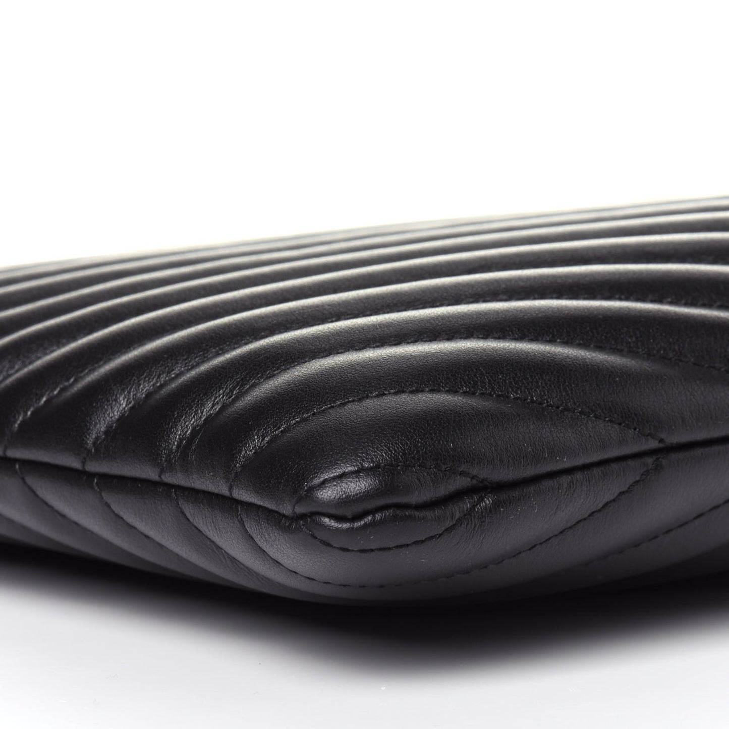 Calfskin Matelasse Chevron Monogram Document Holder Black