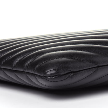 Saint Laurent Calfskin Matelasse Chevron Monogram Document Holder Black 8 of 10