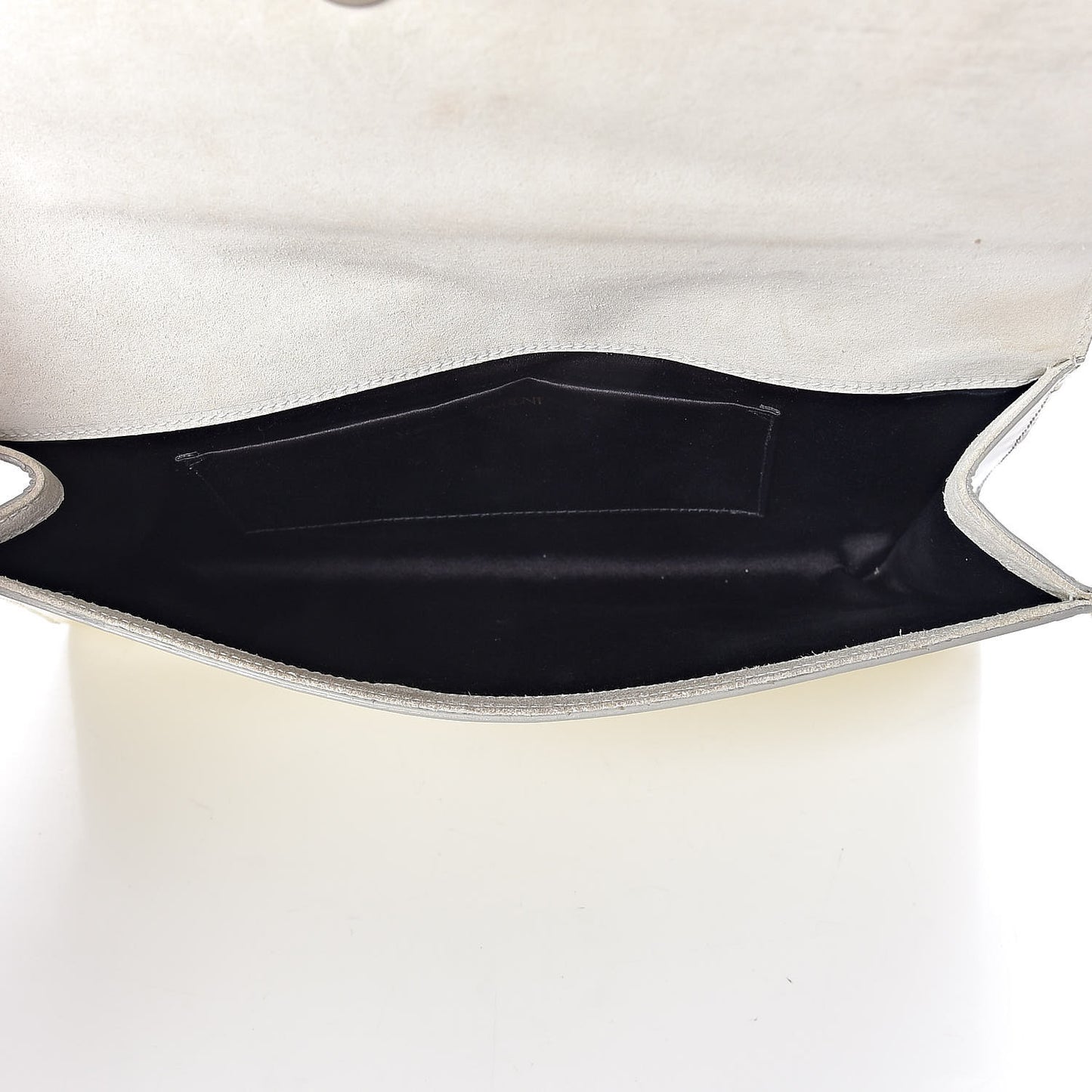 Patent Calfskin Ombre Monogram Large Belle De Jour Clutch Ivory Black