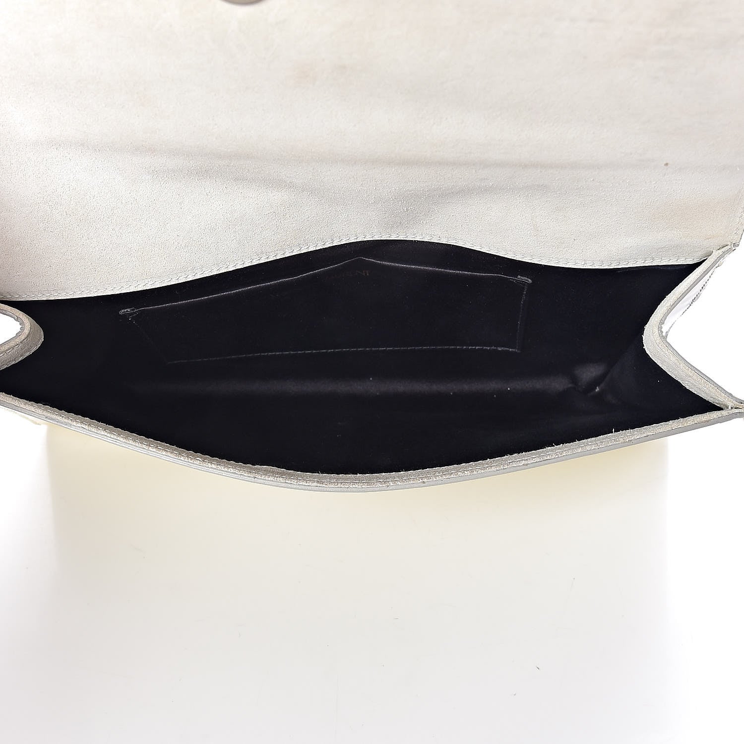 Saint Laurent Patent Calfskin Ombre Monogram Large Belle De Jour Clutch Ivory Black 5 of 12