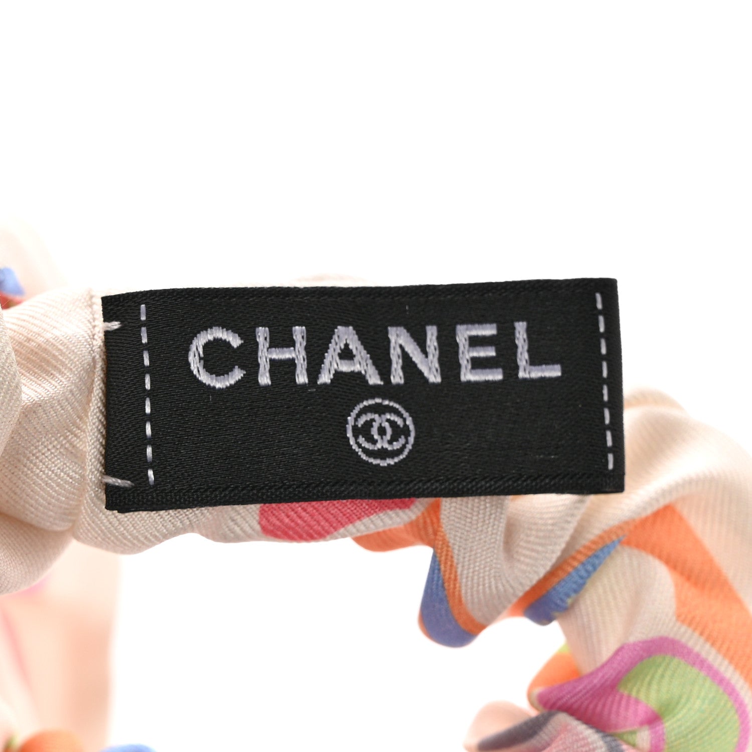 Chanel Silk CC Twilly Hair Tie White Multicolor 4 of 5