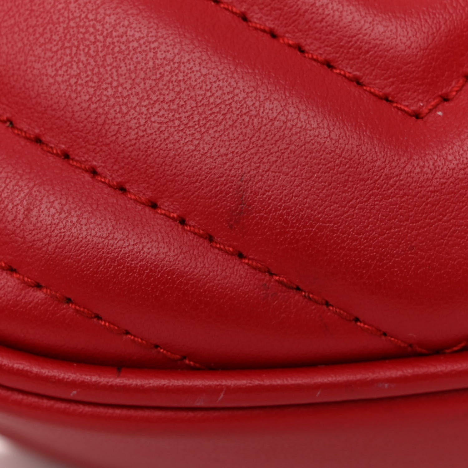 Gucci Calfskin Matelasse Small GG Marmont Chain Shoulder Bag Hibiscus Red 16 of 17
