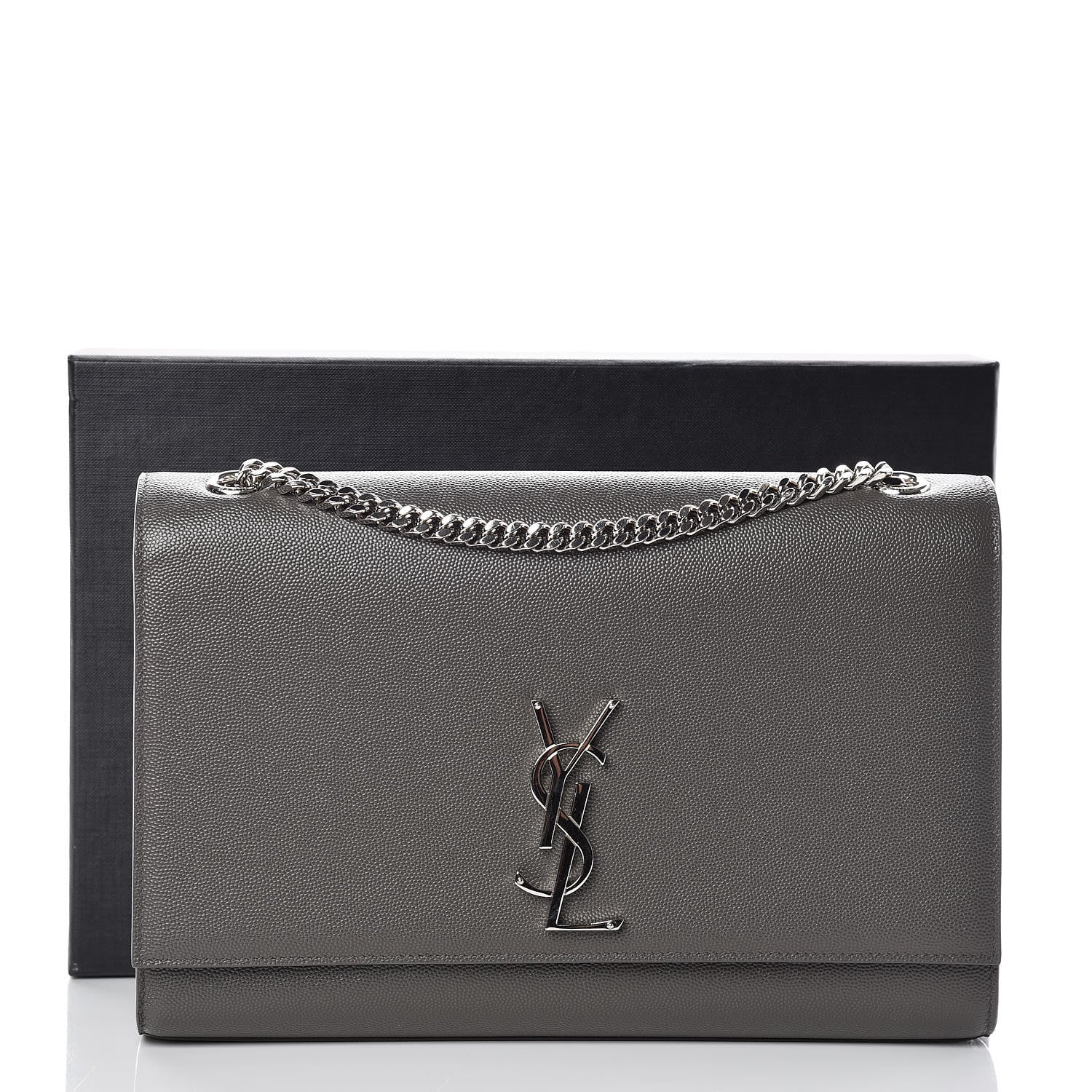 Saint Laurent Grain De Poudre Large Classic Monogram Kate Satchel Earth 10 of 10