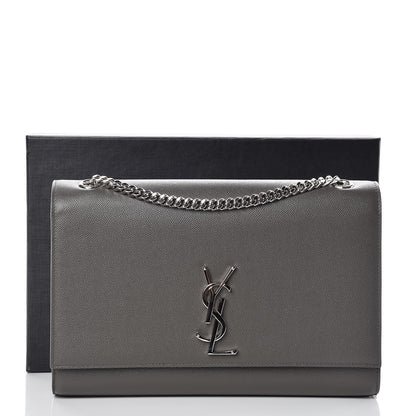 Saint Laurent Grain De Poudre Large Classic Monogram Kate Satchel Earth 10 of 10