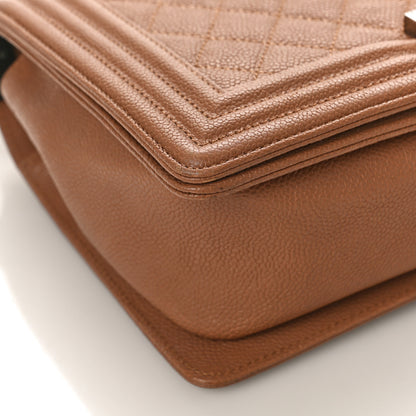 Chanel Caviar Quilted Medium Boy Flap Light Brown 8 of 9