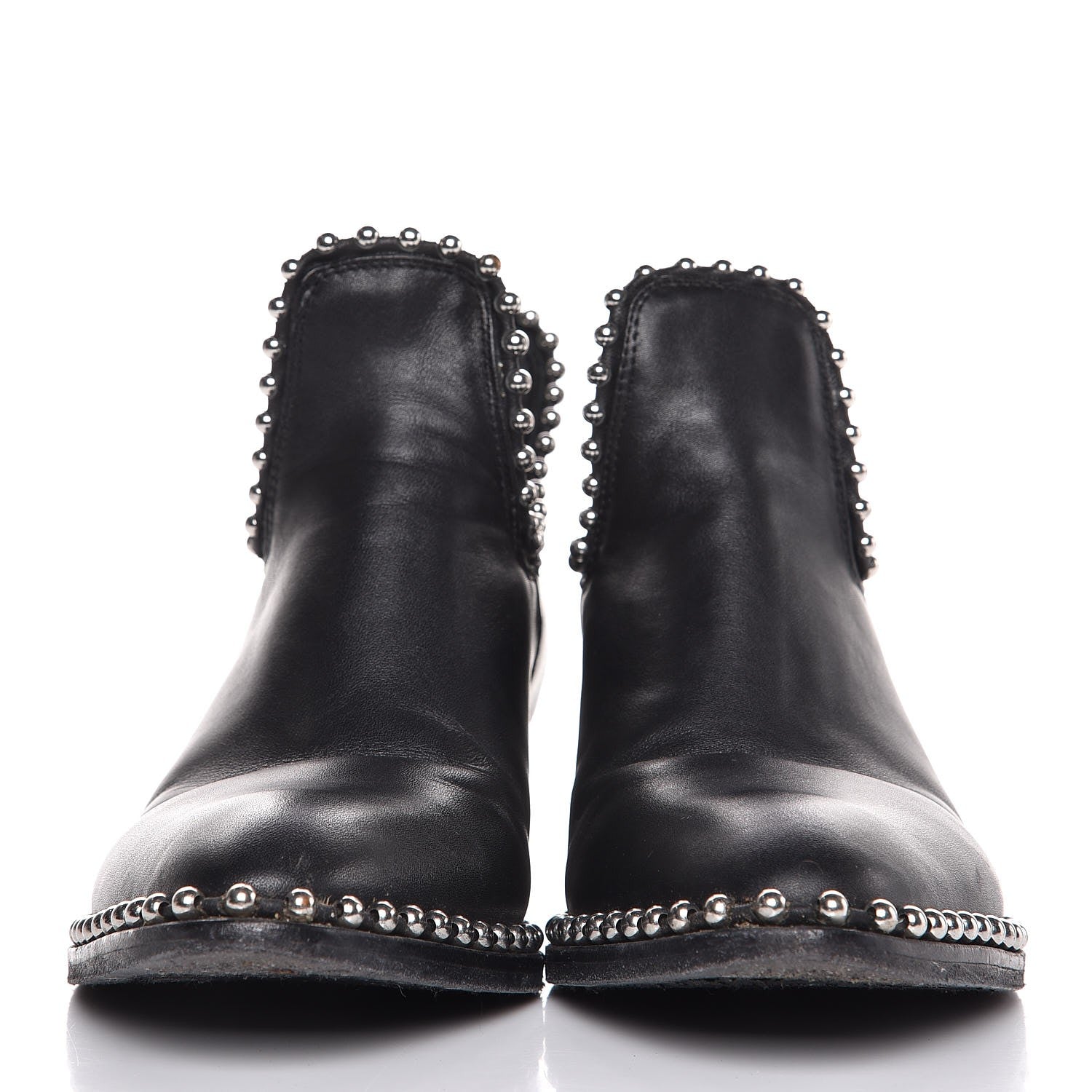 Alexander Wang Calfskin Studded Kori Cutout Boots 36 Black 2 of 15