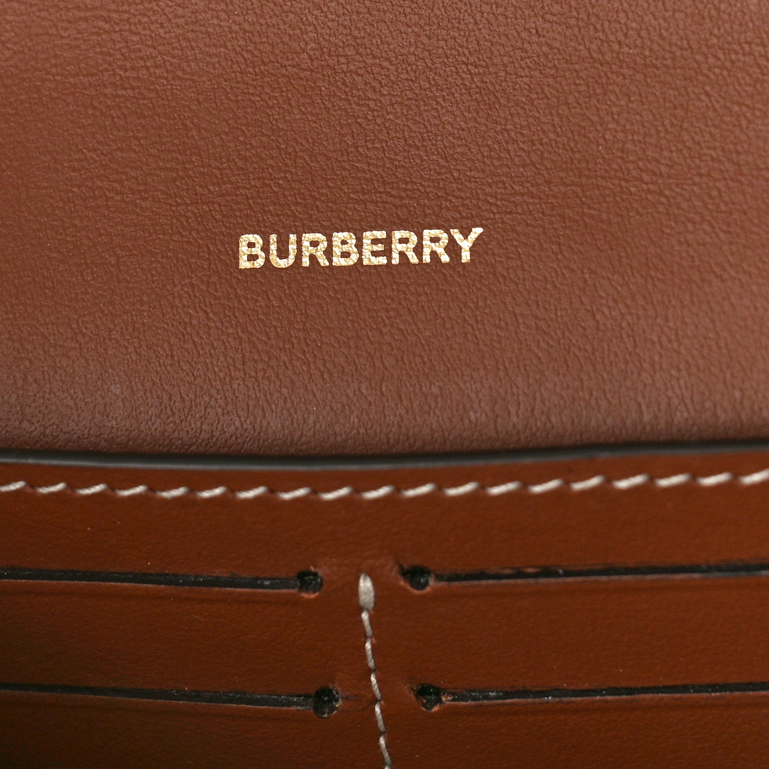 Burberry Calfskin Vintage Check Hannah Wallet with Detachable Strap Archive Beige Tan 6 of 10