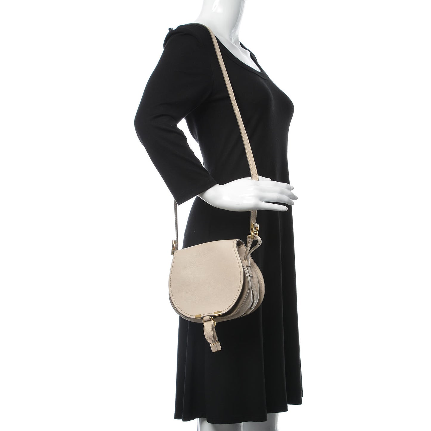 Calfskin Mini Marcie Nude Crossbody Bag Abstract White