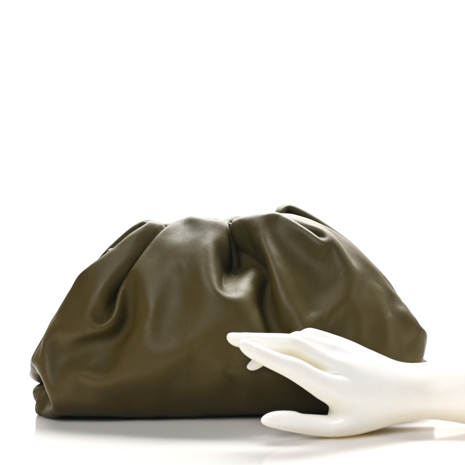 Bottega Veneta Smooth Butter Calf The Pouch Oversized Clutch Mud 2 of 8