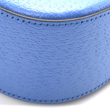 Gucci X ADIDAS Textured Dollar Calfskin Web Small Trefoil Horsebit 1955 Shoulder Bag Blue Off White 10 of 10