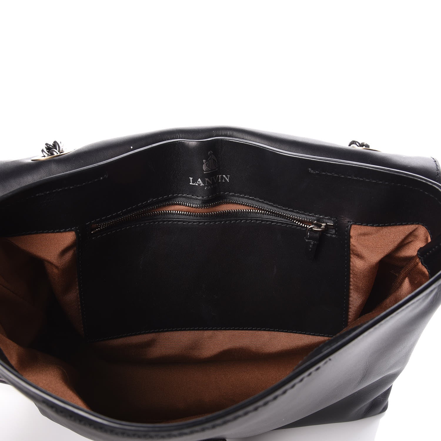 Lanvin Hammered Calfskin Medium Happy Edgy Shoulder Bag Black 8 of 10