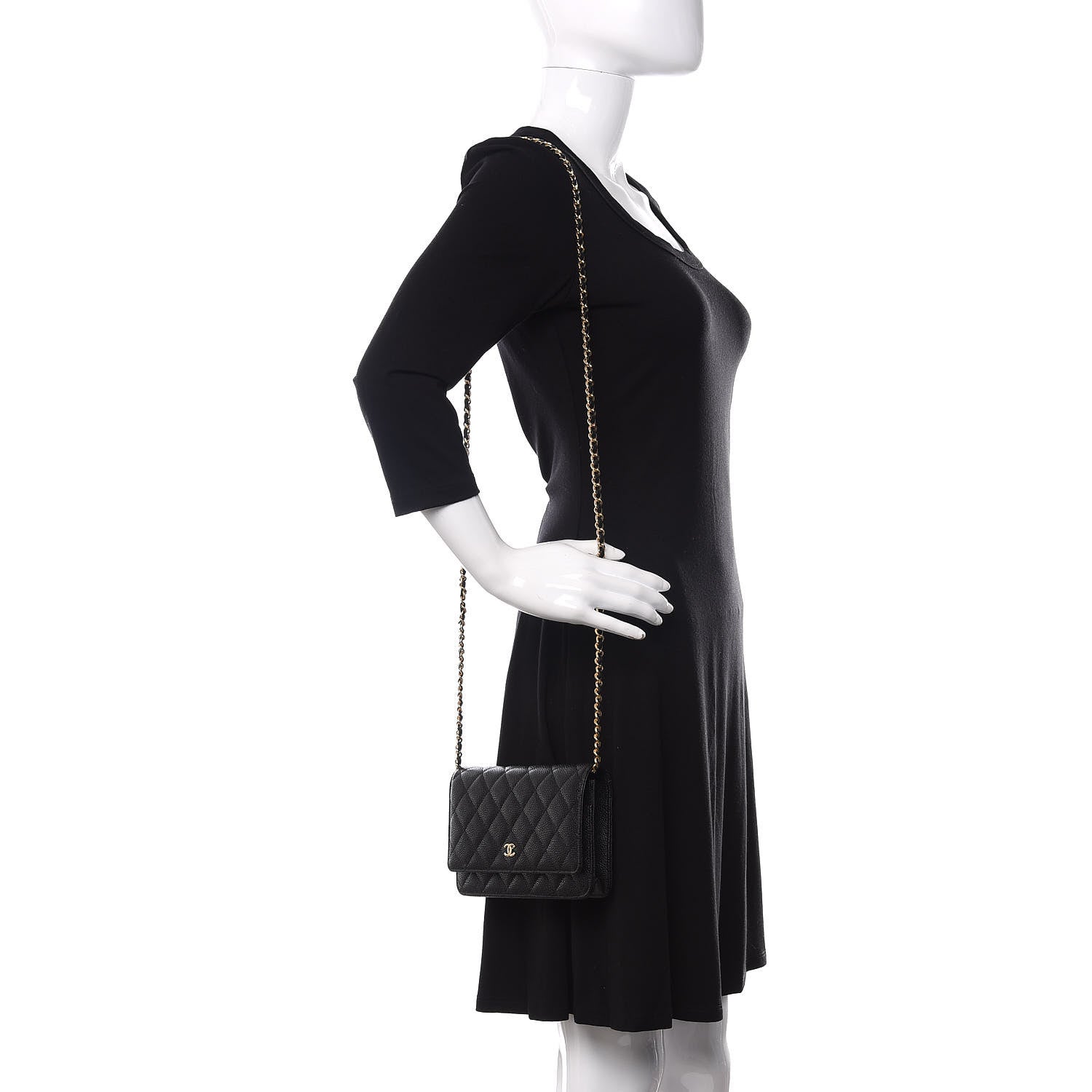 Chanel Caviar Quilted Wallet On Chain WOC Black 2 of 12