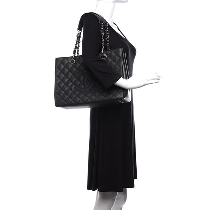 Chanel Caviar Quilted Grand Shopping Tote GST Black 2 of 11