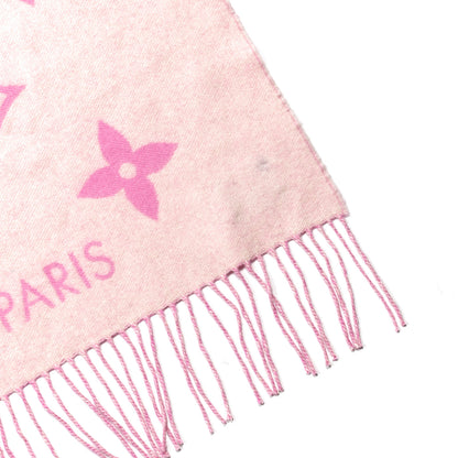 Louis Vuitton Cashmere Monogram Reykjavik Scarf White Pink 4 of 4