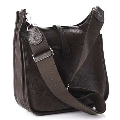 Hermes Taurillon Clemence Evelyne III PM Chocolate 3 of 9