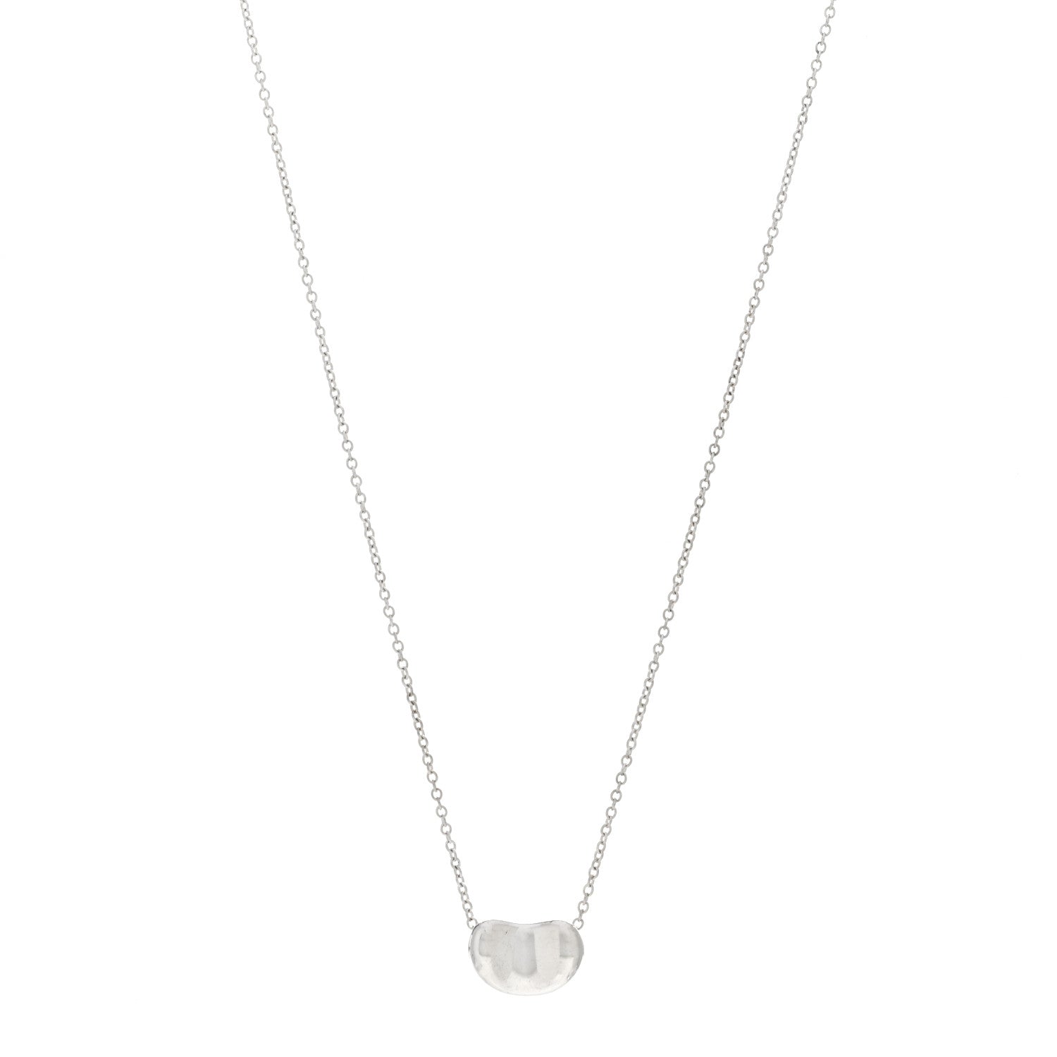 Tiffany Sterling Silver 11mm Elsa Peretti Bean Pendant Necklace 1 of 4