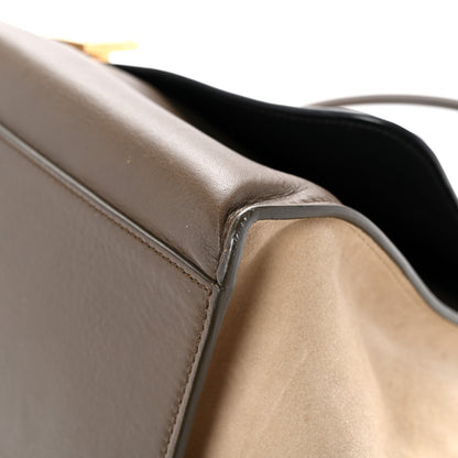 Celine Calfskin Suede Tri-color Large Trapeze Olive 16 of 16